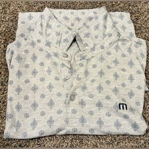 Travis Mathew Gray Patterned Polo Shirt